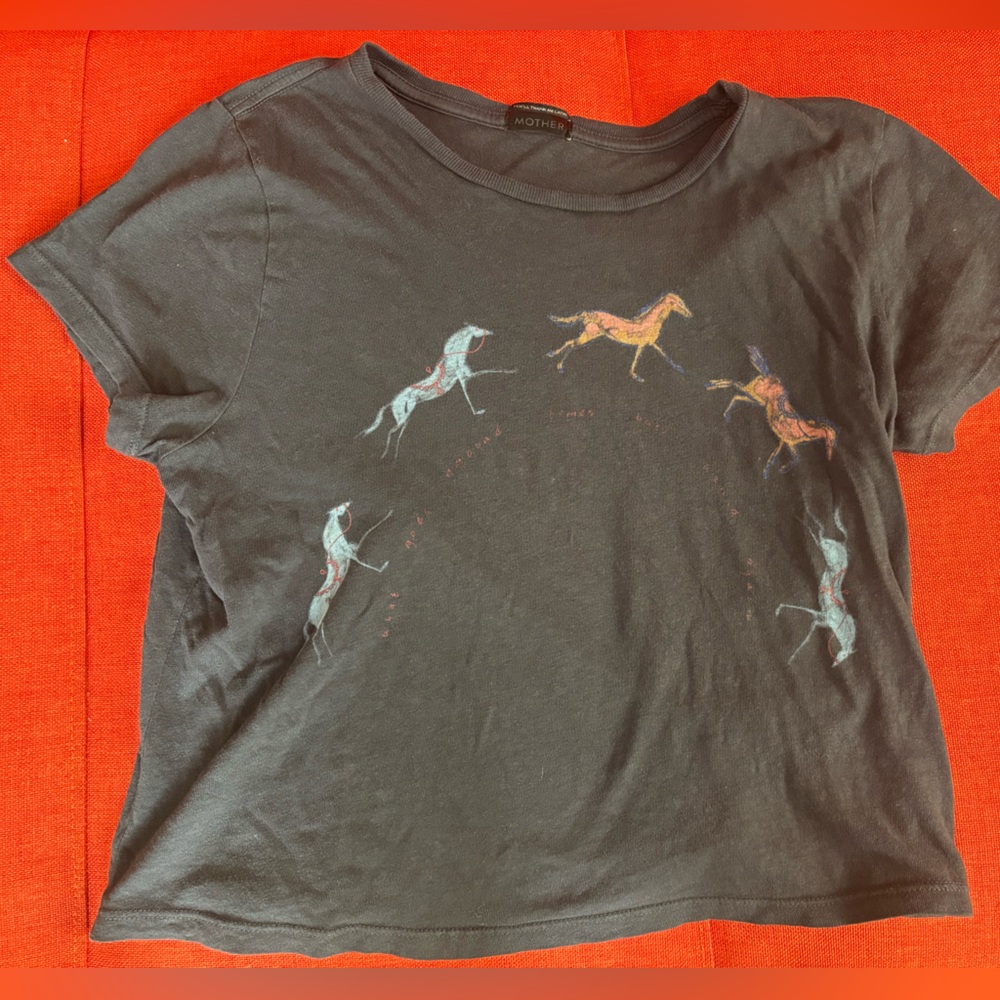 MOTHER horsin’ around cropped T size M